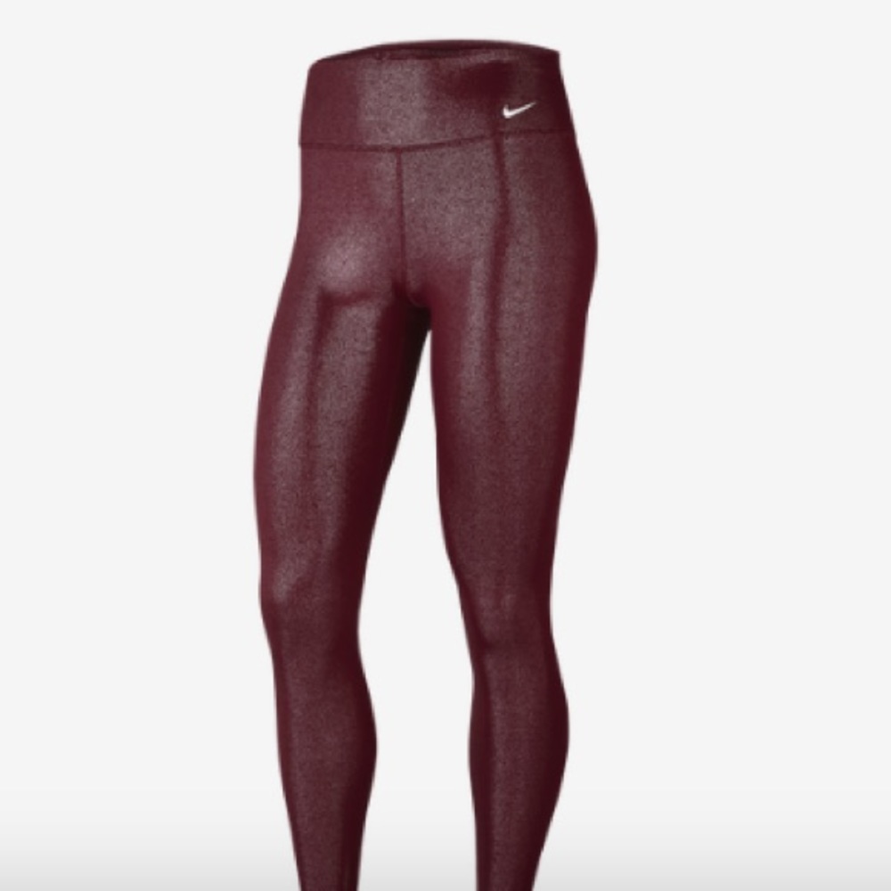 Nike leggings Burgundy Red shimmering Nike leggings dark red wine sz XXL - Picture 2 of 8